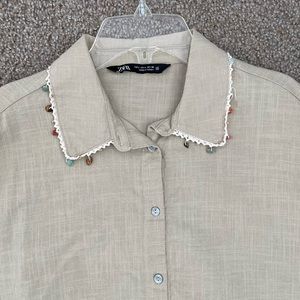 Zara Stone Collared Button Down
